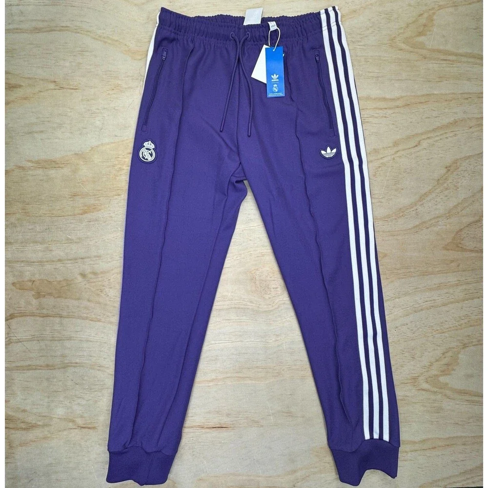 NEW Real Madrid Adidas Terrace Icons Track Pants Mens Jogger Pants MD JF2579